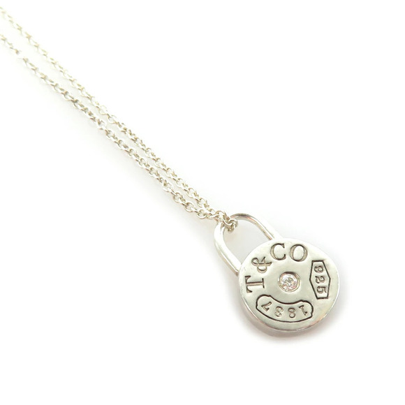 Tiffany Handbags - Tiffany Co Round Lock Necklace Diamond Sterling Silver